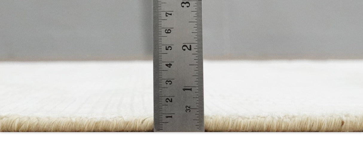 4x6 Hand Woven and Carved Silver and Ivory Floral Art Silk Rug | KNT5-Area Rug-Parc Decor