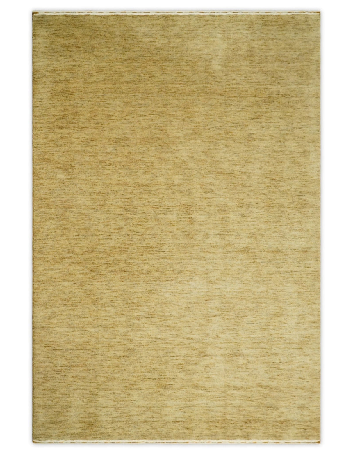 4x6 Small Solid Beige Natural Farmhouse Wool Hand Woven Southwestern Rug