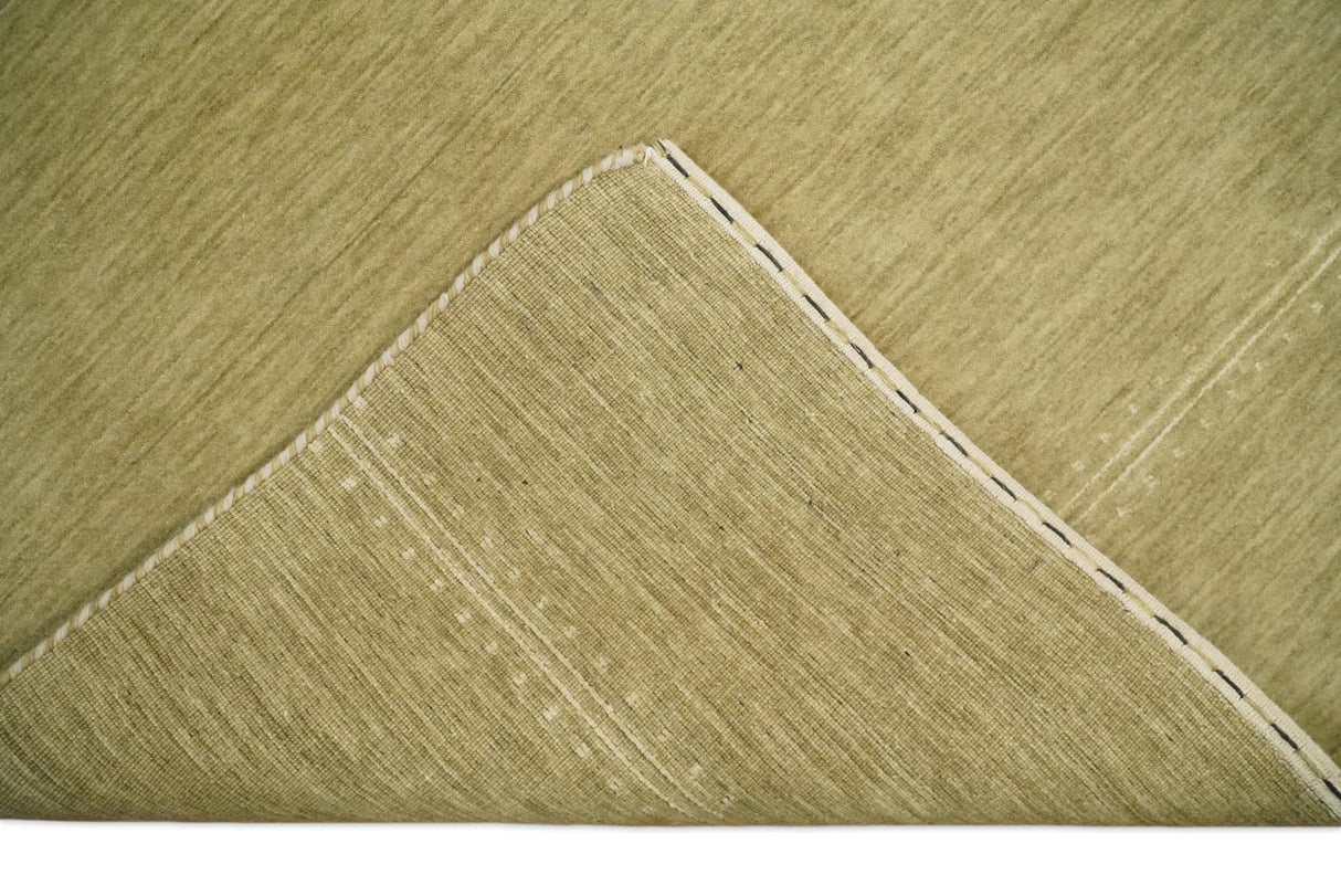 4x6 Small Solid Beige Wool Hand Woven Southwestern Gabbeh Rug
