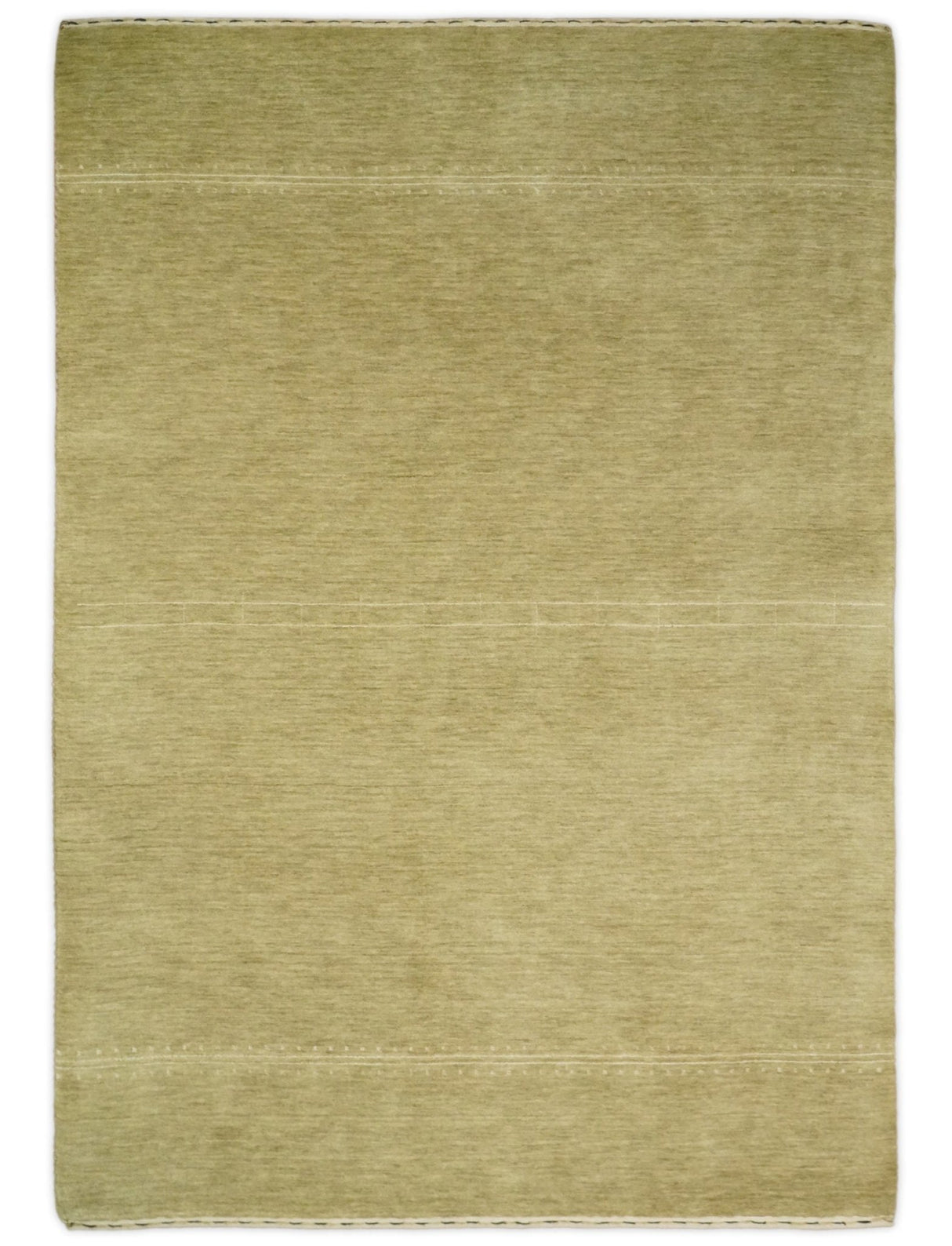 4x6 Small Solid Beige Wool Hand Woven Southwestern Gabbeh Rug