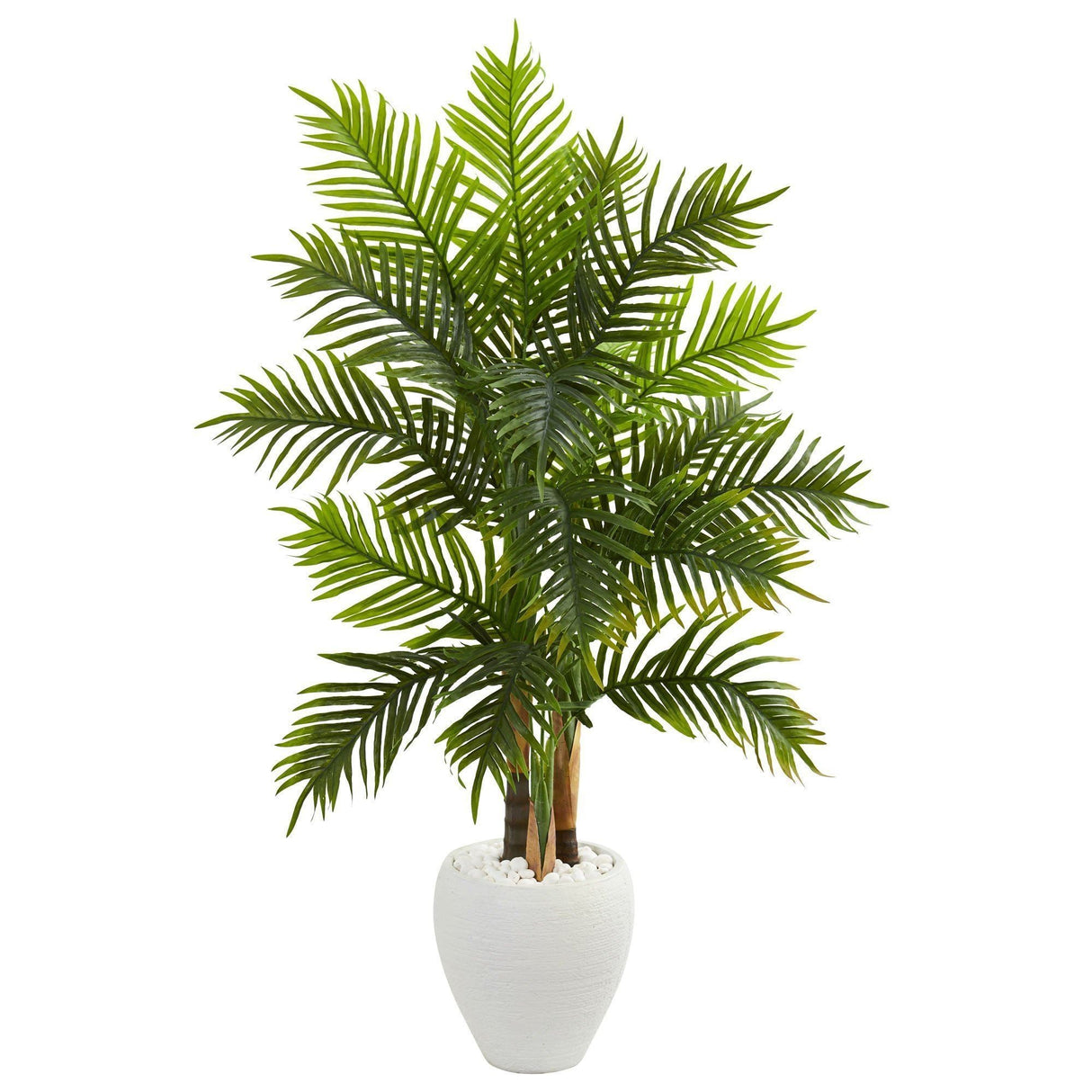5’ Areca Palm Artificial Tree in White Planter (Real Touch)-Parc Decor