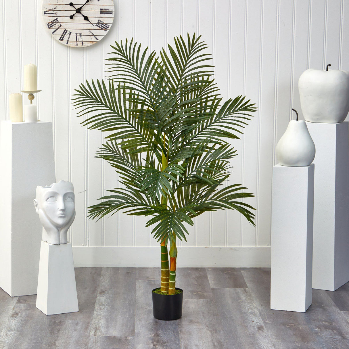 5’ Double Stalk Golden Cane Artificial Palm Tree-Parc Decor
