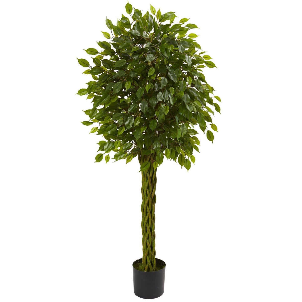 5' Ficus Artificial Tree with Woven Trunk UV Resistant (Indoor/Outdoor)-Parc Decor