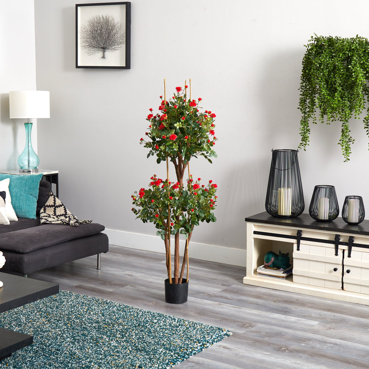 5' Mini Rose Silk Tree-Parc Decor