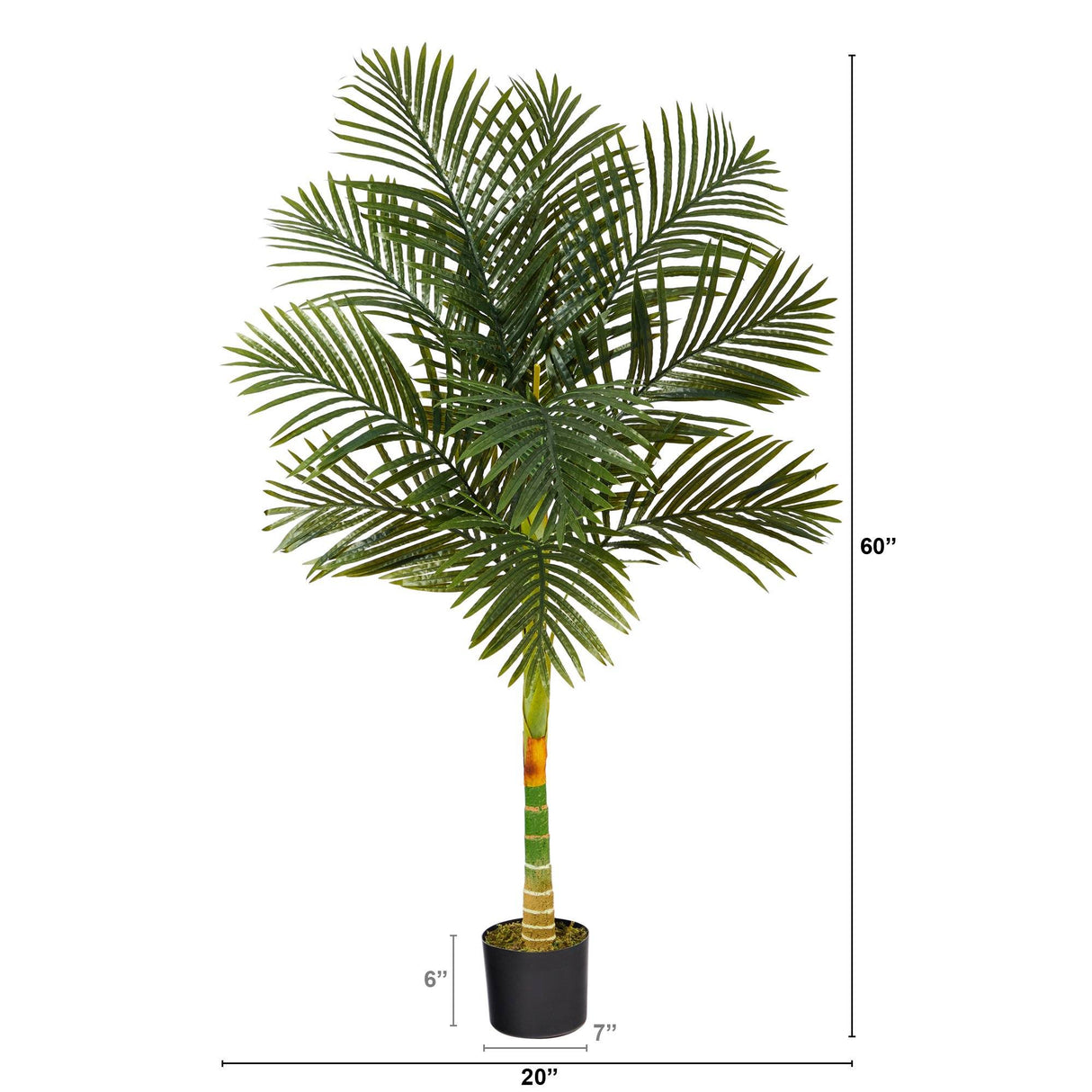 5’ Single Stalk Golden Cane Artificial Palm Tree-Parc Decor