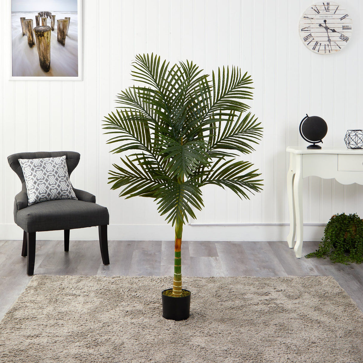 5’ Single Stalk Golden Cane Artificial Palm Tree-Parc Decor
