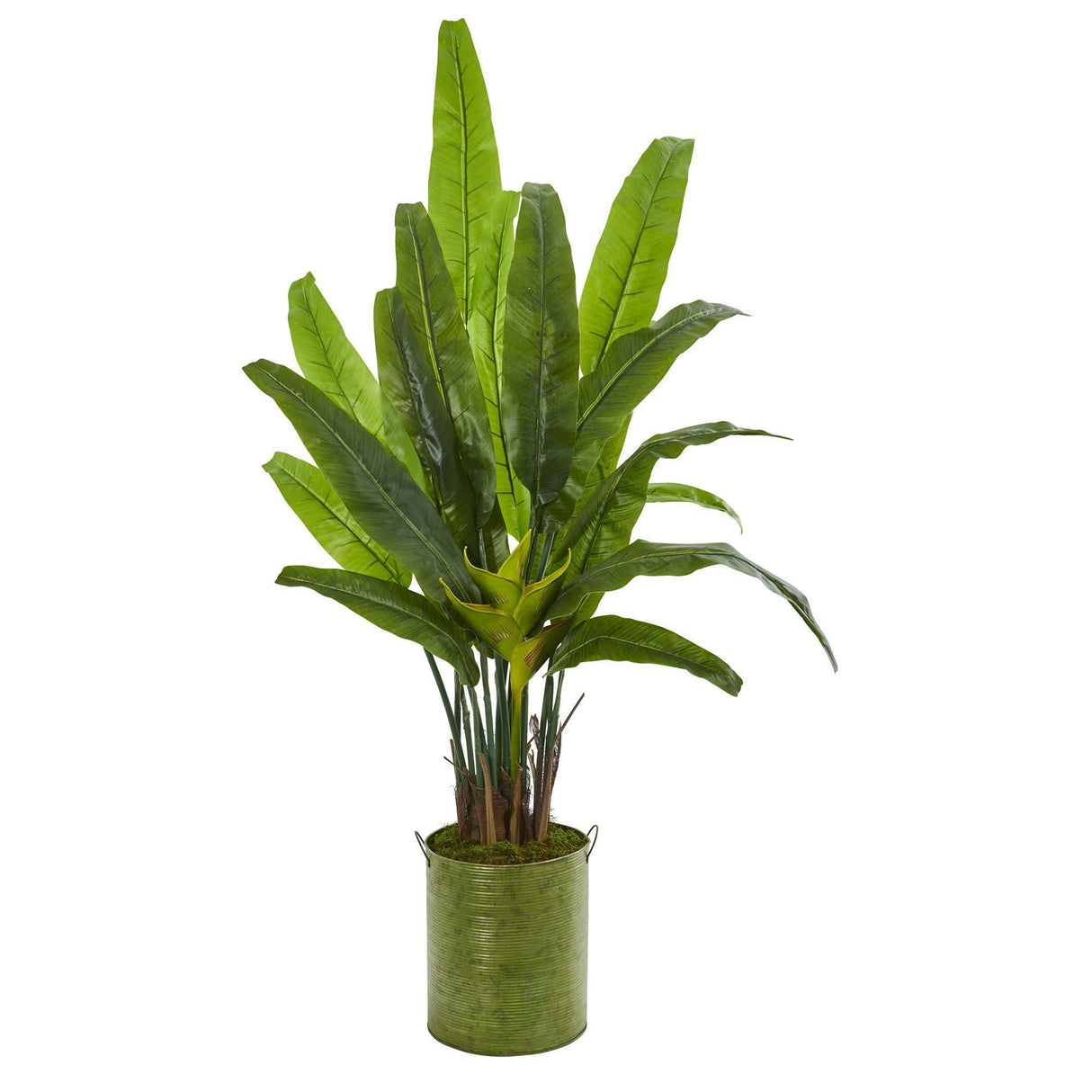 5’ Travelers Palm Artificial Tree in Metal Planter-Parc Decor