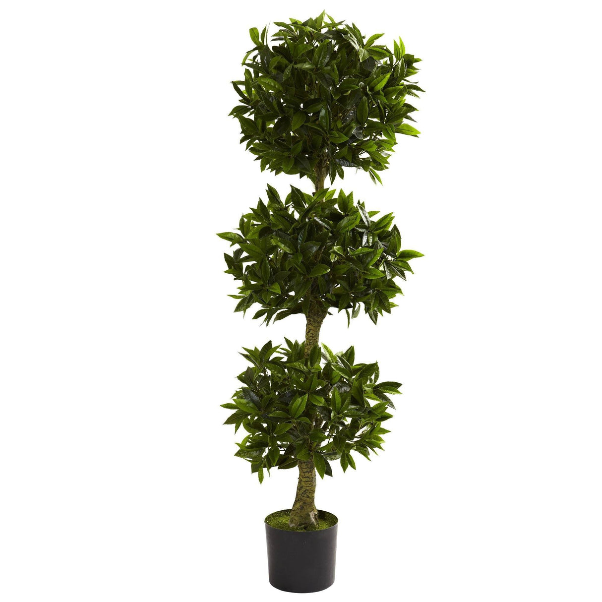 5' Triple Bay Leaf Topiary UV Resistant (Indoor/Outdoor)-Parc Decor