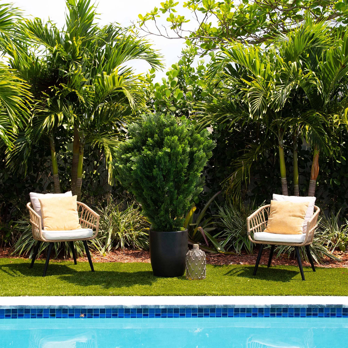 5’ Artificial Cedar Bush UV Resistant (Indoor/Outdoor)-Plant-Parc Decor