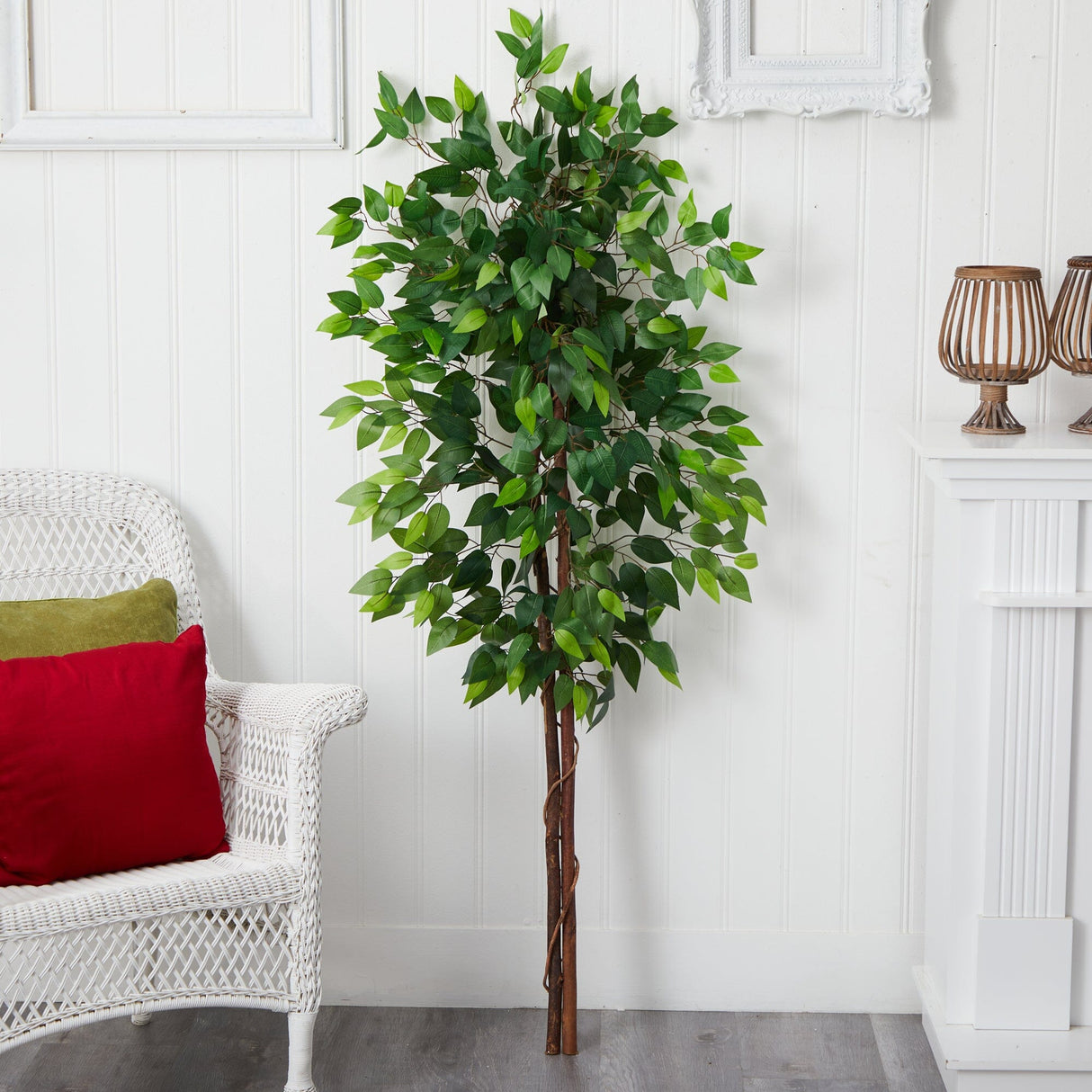 5’ Artificial Double Trunk Ficus Tree (No Pot)-Tree-Parc Decor