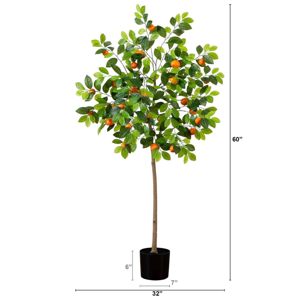 5’ Artificial Tangerine Tree-Tree-Parc Decor
