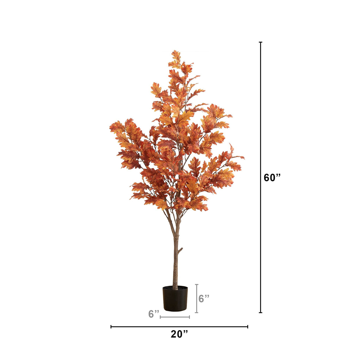 5’ Autumn Oak Artificial Fall Tree-Tree-Parc Decor