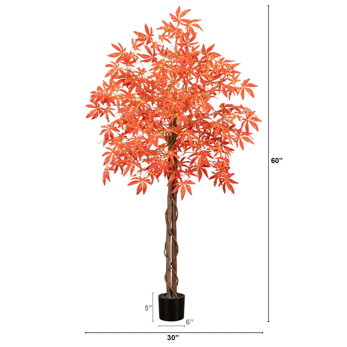 5’ Autumn Vibrant Maple Artificial Fall Tree-Tree-Parc Decor