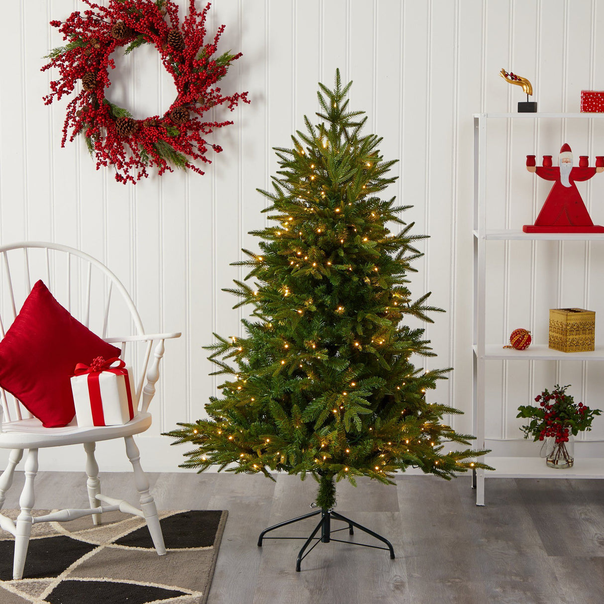 5’ Colorado Mountain Fir “Natural Look” Artificial Christmas Tree with 250 Clear LED Lights-Christmas Tree-Parc Decor