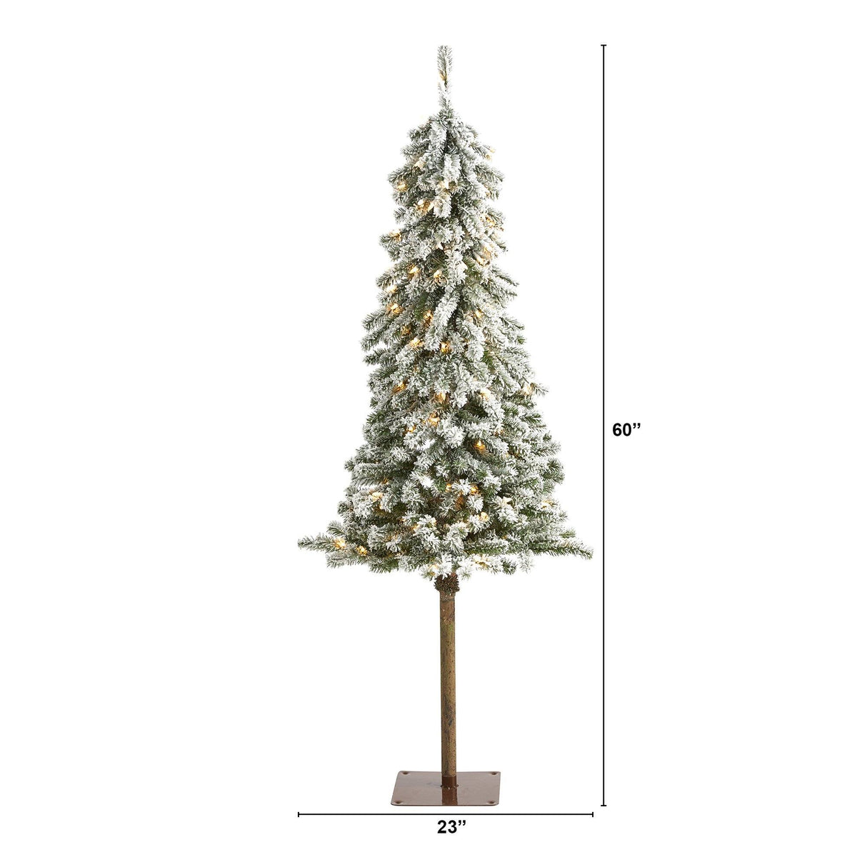 5’ Flocked Alpine Artificial Christmas Tree-Christmas Tree-Parc Decor