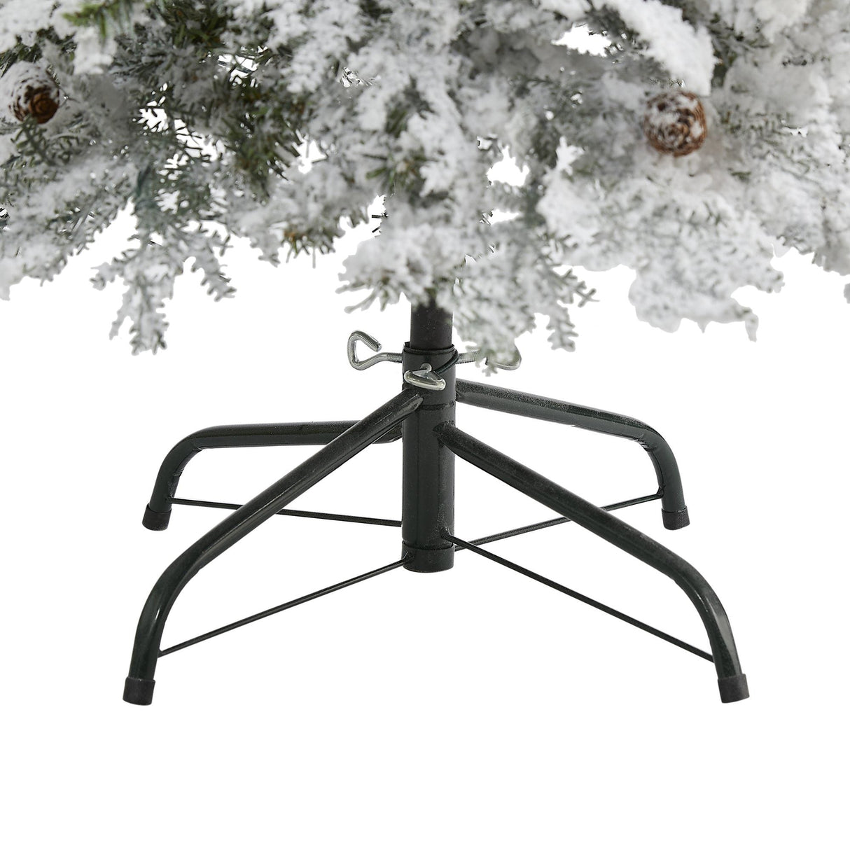 5' Flocked Montana Down Swept Spruce Artificial Christmas Tree with 100 Clear LED Lights-Christmas Tree-Parc Decor