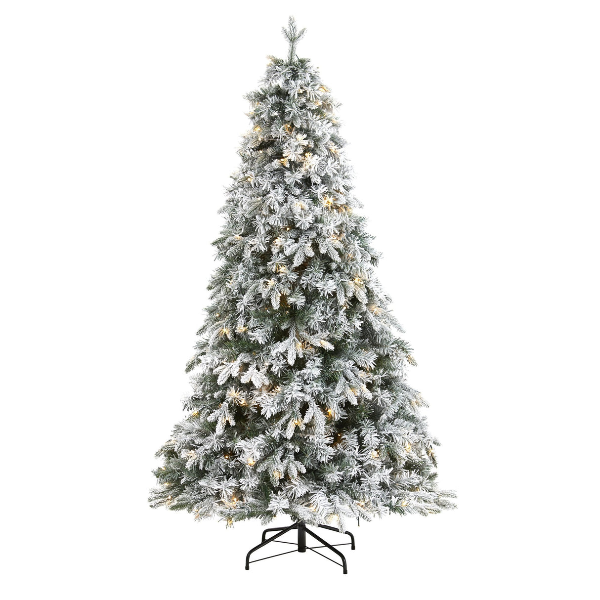 5' Flocked Vermont Mixed Pine Artificial Christmas Tree with 150 Clear LED Lights-Christmas Tree-Parc Decor