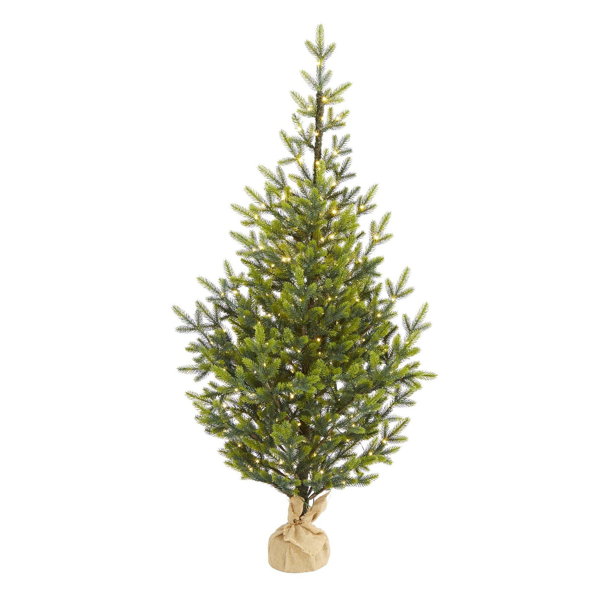 5’ Fraser Fir “Natural Look” Artificial Christmas Tree with 200 Clear LED Lights, a Burlap Base and 853 Bendable Branches-Christmas Tree-Parc Decor
