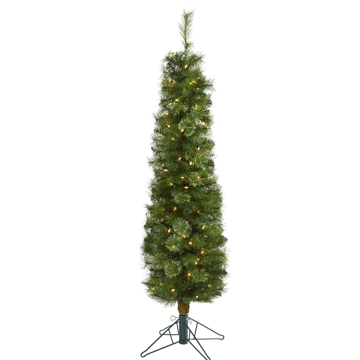 5' Green Pencil Artificial Christmas Tree with 100 Clear (Multifunction) LED Lights and 198 Bendable Branches-Christmas Tree-Parc Decor