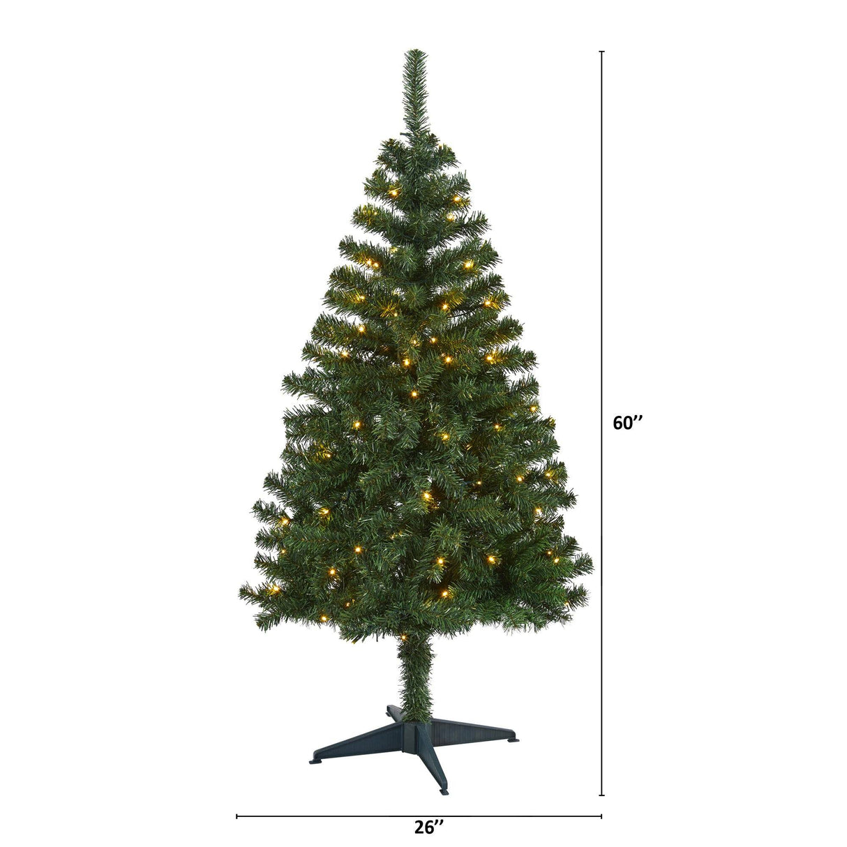 5' Northern Tip Pine Artificial Christmas Tree with 150 Clear LED Lights-Christmas Tree-Parc Decor