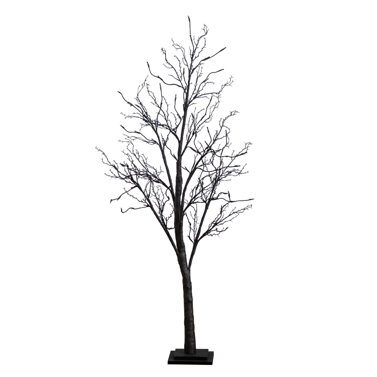 5’ Pre-Lit Halloween Deluxe Black Twig Artificial Tree with 102 Orange & Purple LED Lights-Tree-Parc Decor