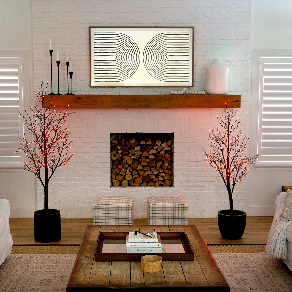 5’ Pre-Lit Halloween Deluxe Black Twig Artificial Tree with 102 Orange & Purple LED Lights-Tree-Parc Decor