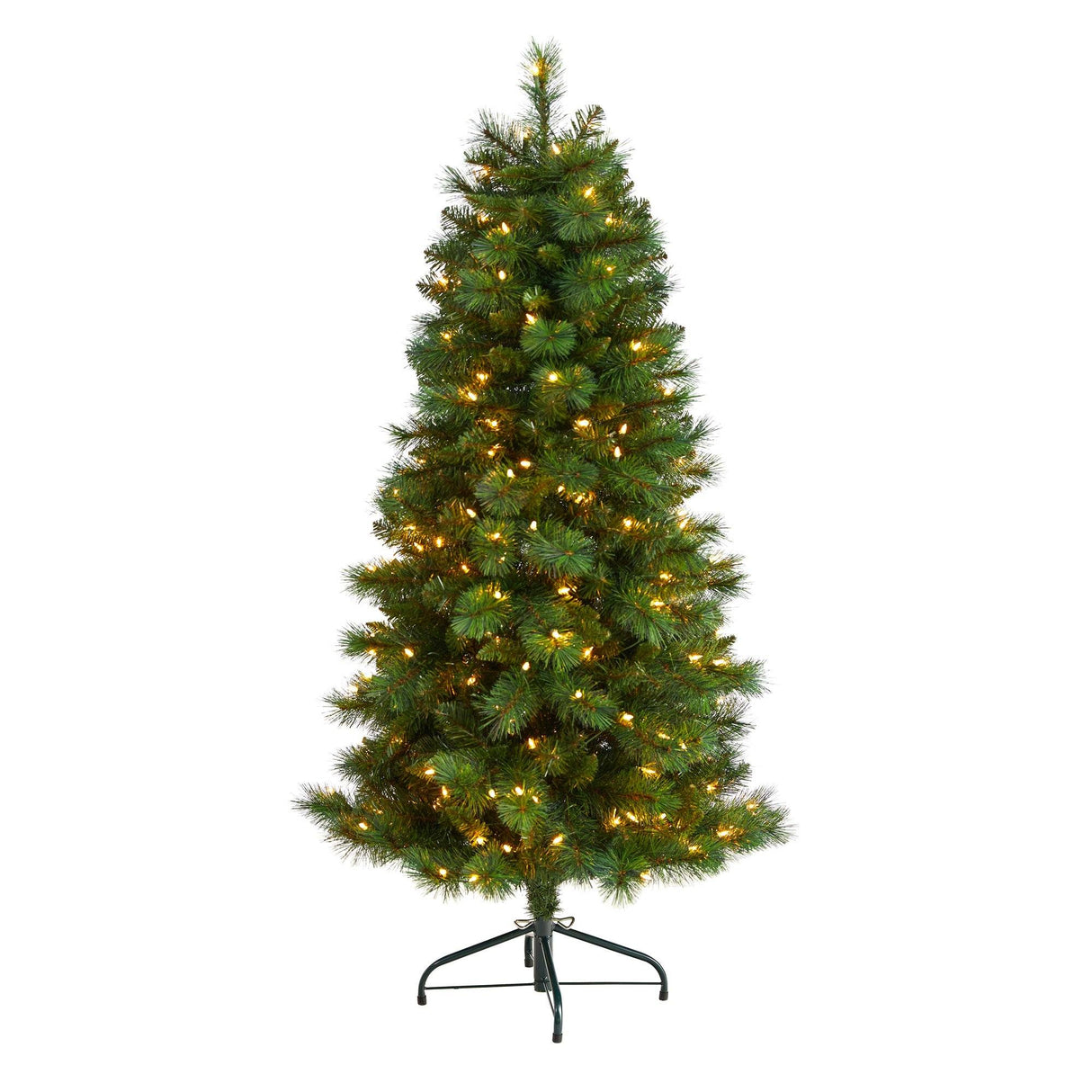 5’ Slim West Virginia Mountain Pine Christmas Tree with 200 Clear Lights and 467 Bendable Branches-Christmas Tree-Parc Decor