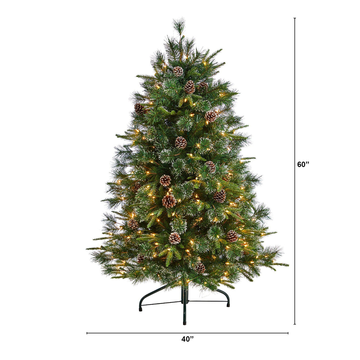 5’ Snowed Tipped Clermont Pine Artificial Christmas Tree-Christmas Tree-Parc Decor