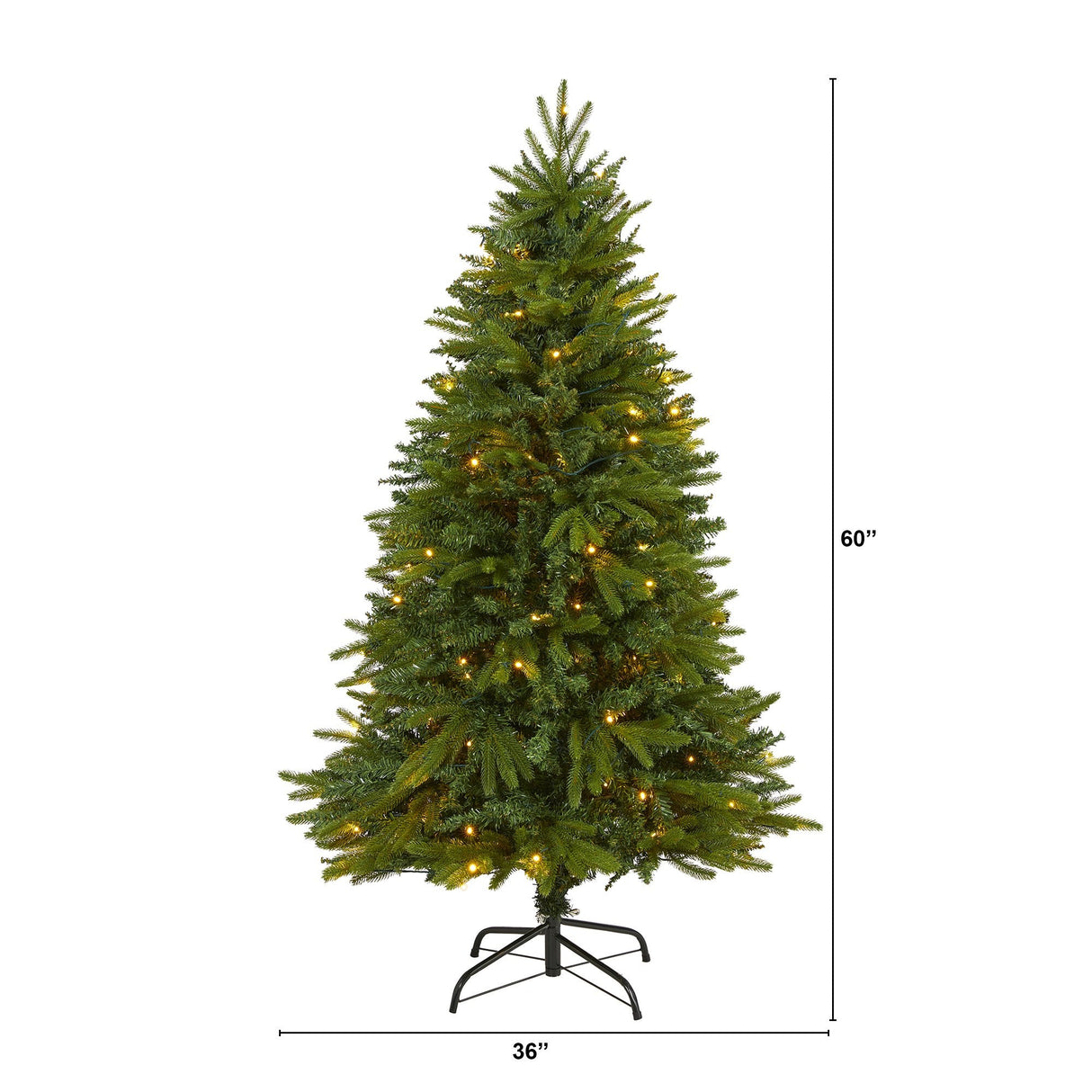 5' Sun Valley Fir Artificial Christmas Tree with 200 Clear LED Lights-Christmas Tree-Parc Decor
