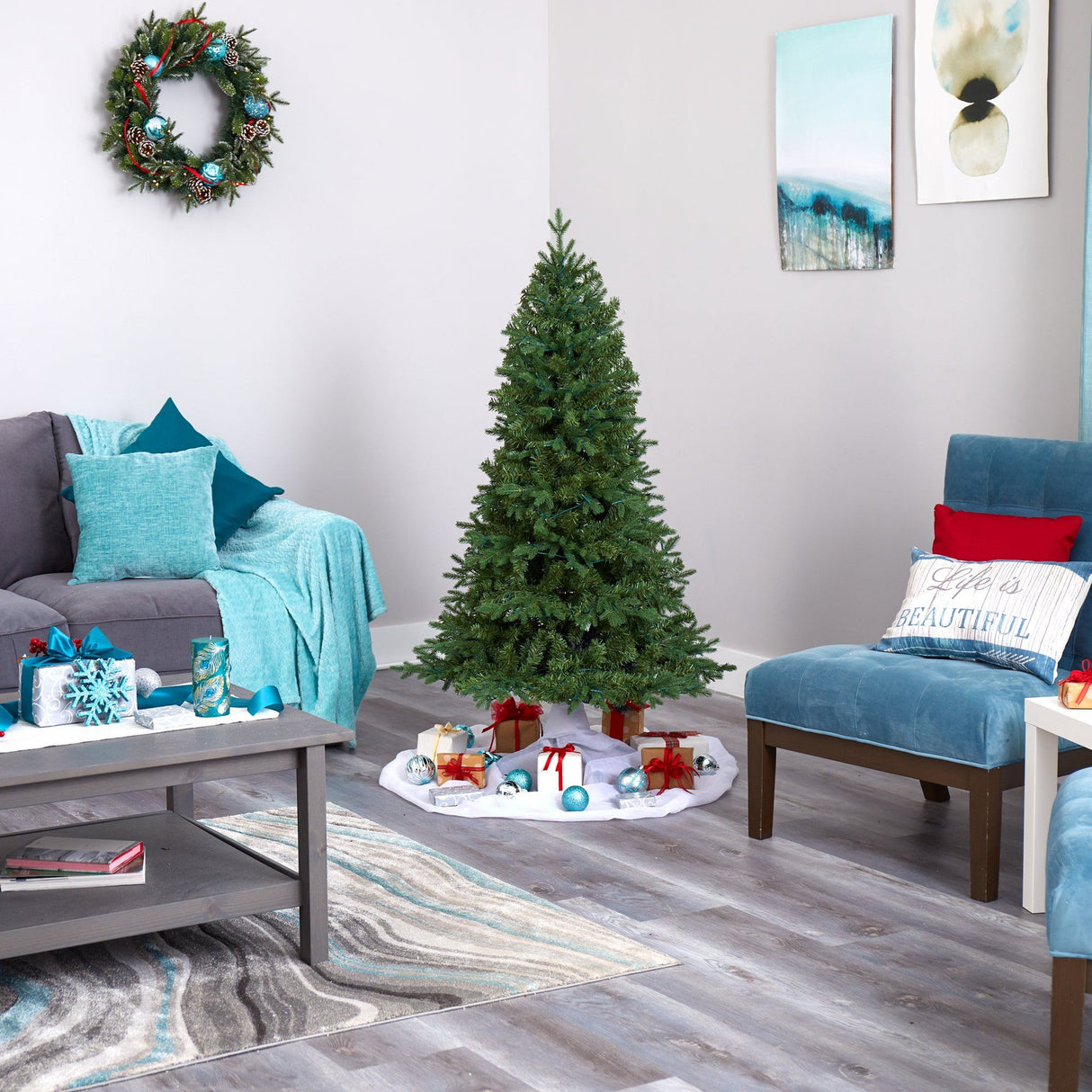 5' Vermont Fir Artificial Christmas Tree with 150 Clear LED Lights-Christmas Tree-Parc Decor