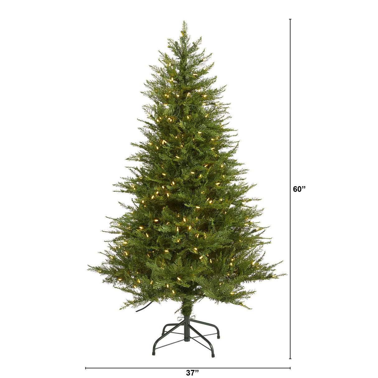 5’ Wisconsin Fir Artificial Christmas Tree with 250 Warm White LED Lights and 578 Bendable Branches-Christmas Tree-Parc Decor
