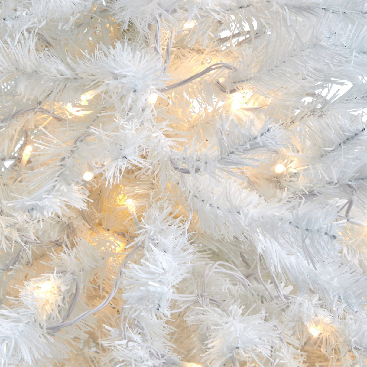 50” White Artificial Christmas Tree with 100 Clear LED Lights in Black Metal Planter-Christmas Tree-Parc Decor