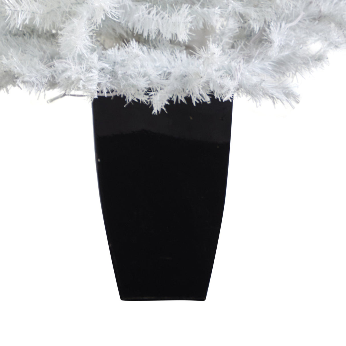 50” White Artificial Christmas Tree with 100 Clear LED Lights in Black Metal Planter-Christmas Tree-Parc Decor