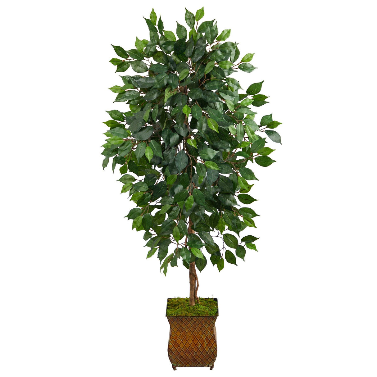 51” Ficus Artificial Tree in Metal Planter-Parc Decor