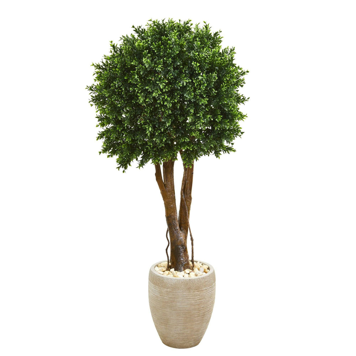 52” Boxwood Artificial Topiary Tree in Planter (Indoor/Outdoor)-Parc Decor