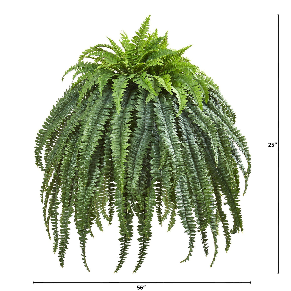 56” Giant Boston Fern Artificial Plant in Cement Bowl-Parc Decor
