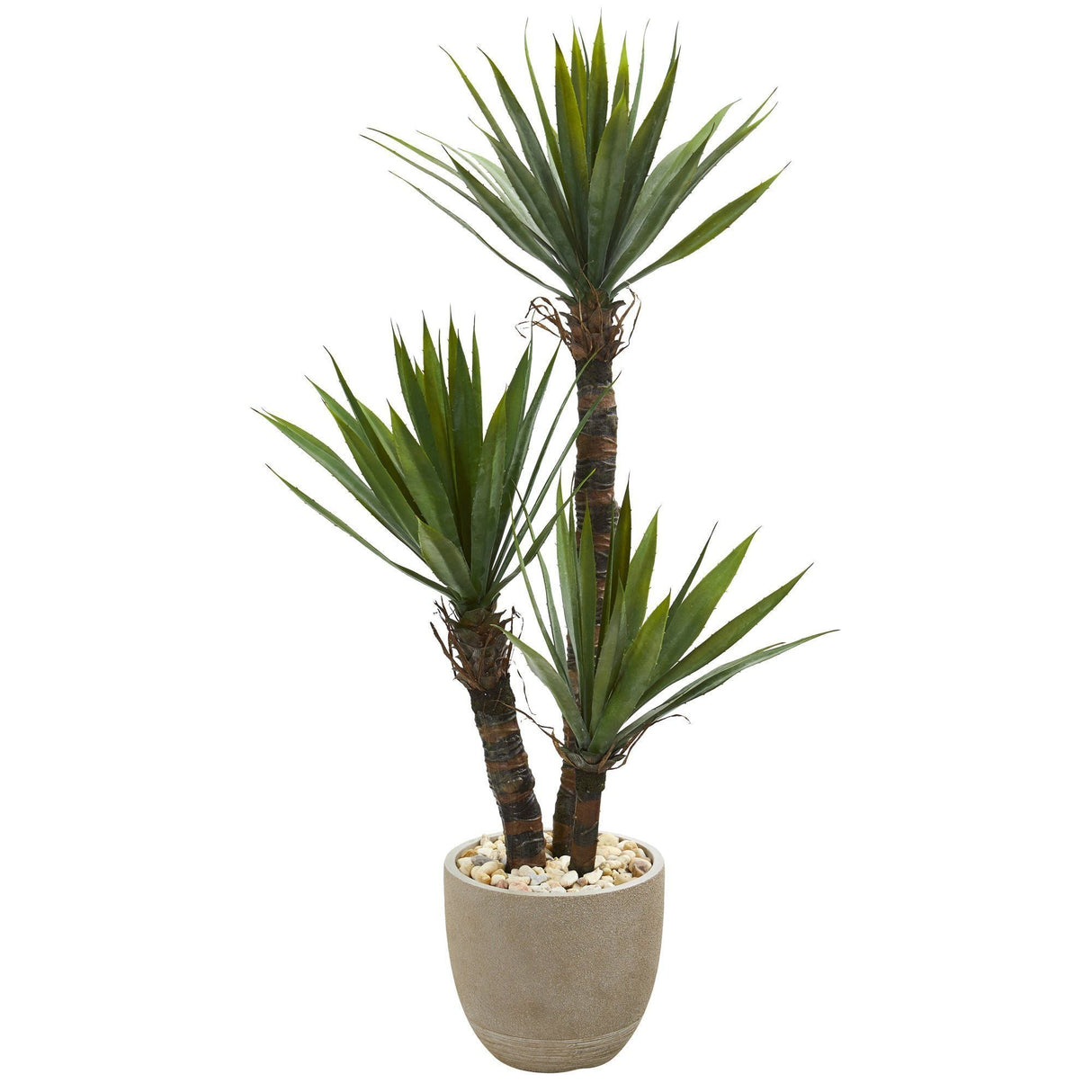 56” Yucca Artificial Tree in Sandstone Planter-Parc Decor