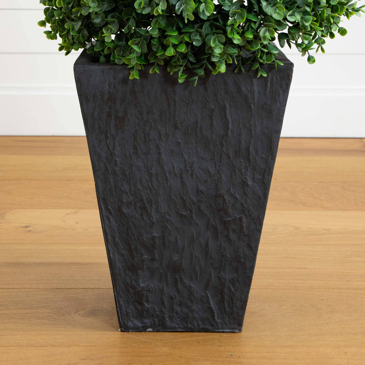 57” Eucalyptus Topiary Artificial Tree in Slate Planter (Indoor/Outdoor)-Parc Decor