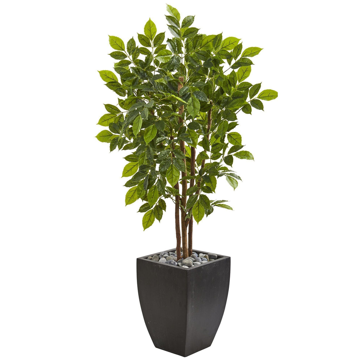 57” River Birch Artificial Tree in Black Planter-Parc Decor