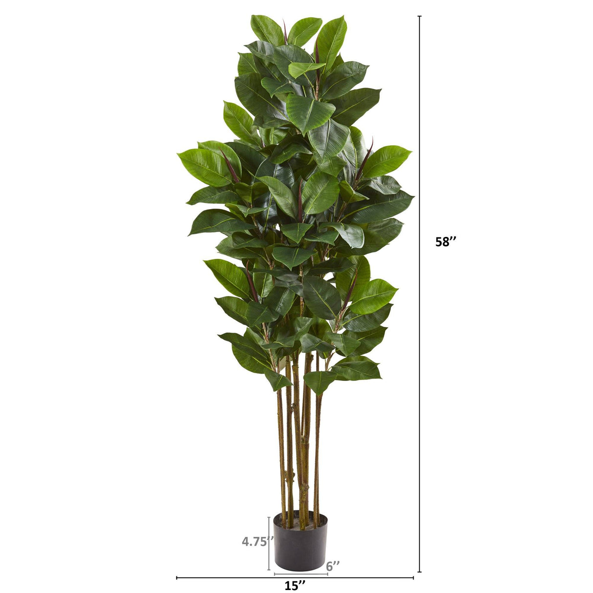 58” Rubber Leaf Artificial Tree-Parc Decor