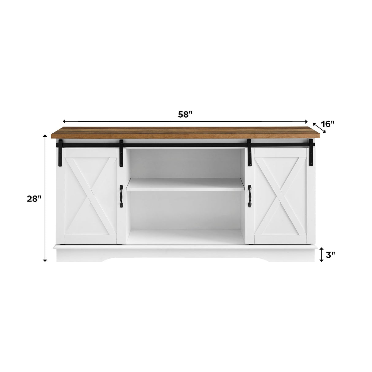 58" Sliding Barn Door TV Stand-Entertainment-Parc Decor