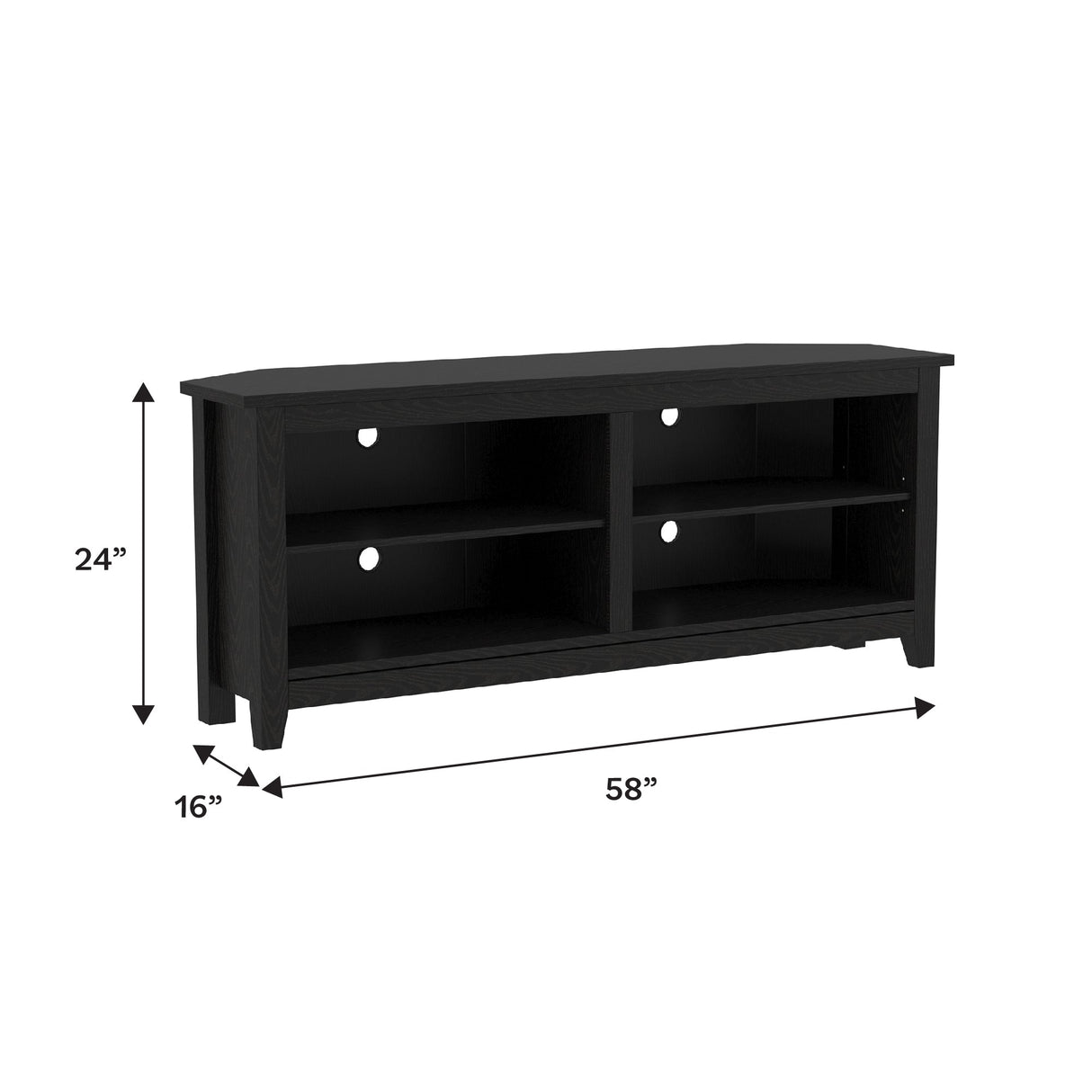 58" Transitional Wood Corner TV Stand-Entertainment-Parc Decor