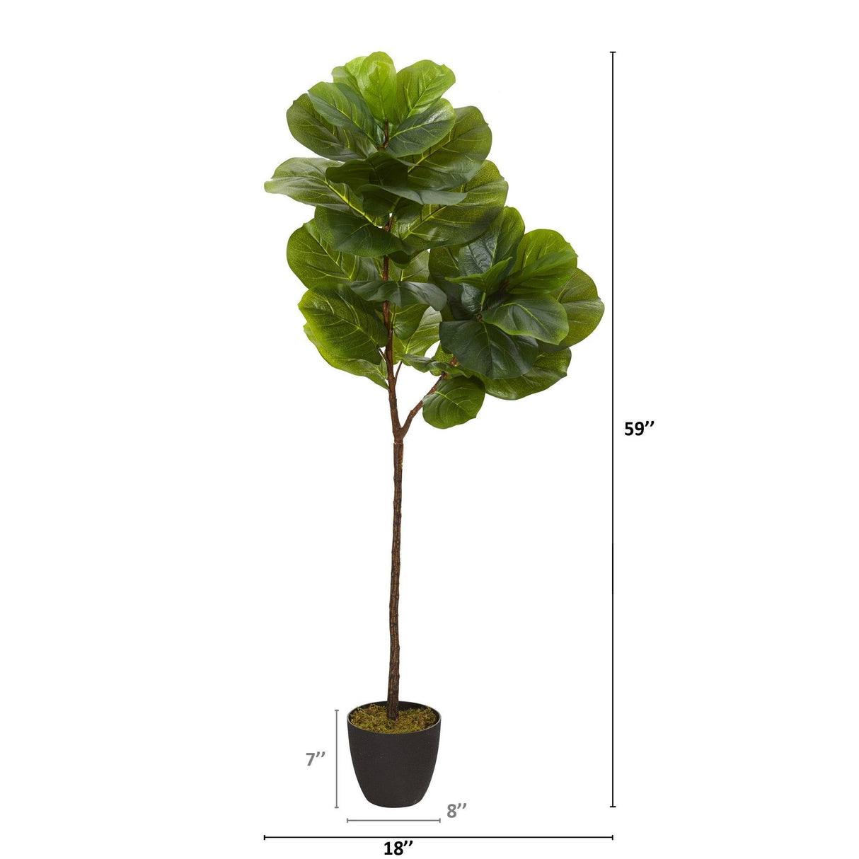 59” Fiddle Leaf Artificial Tree (Real Touch)-Parc Decor