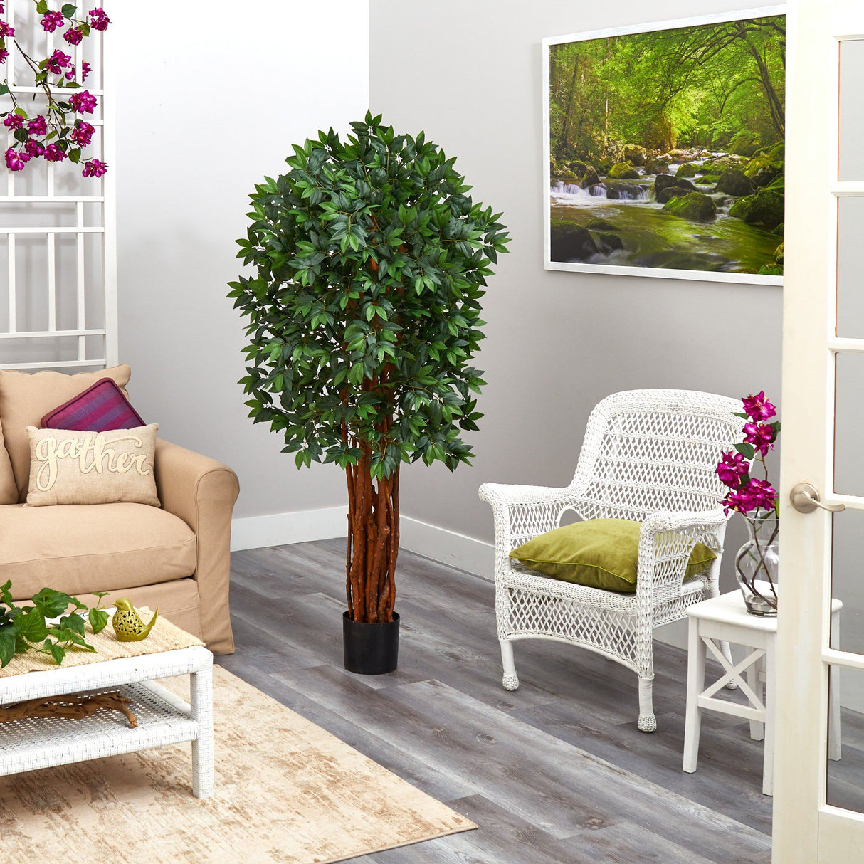 5.5’ Lychee Artificial Tree with Natural Trunk-Parc Decor