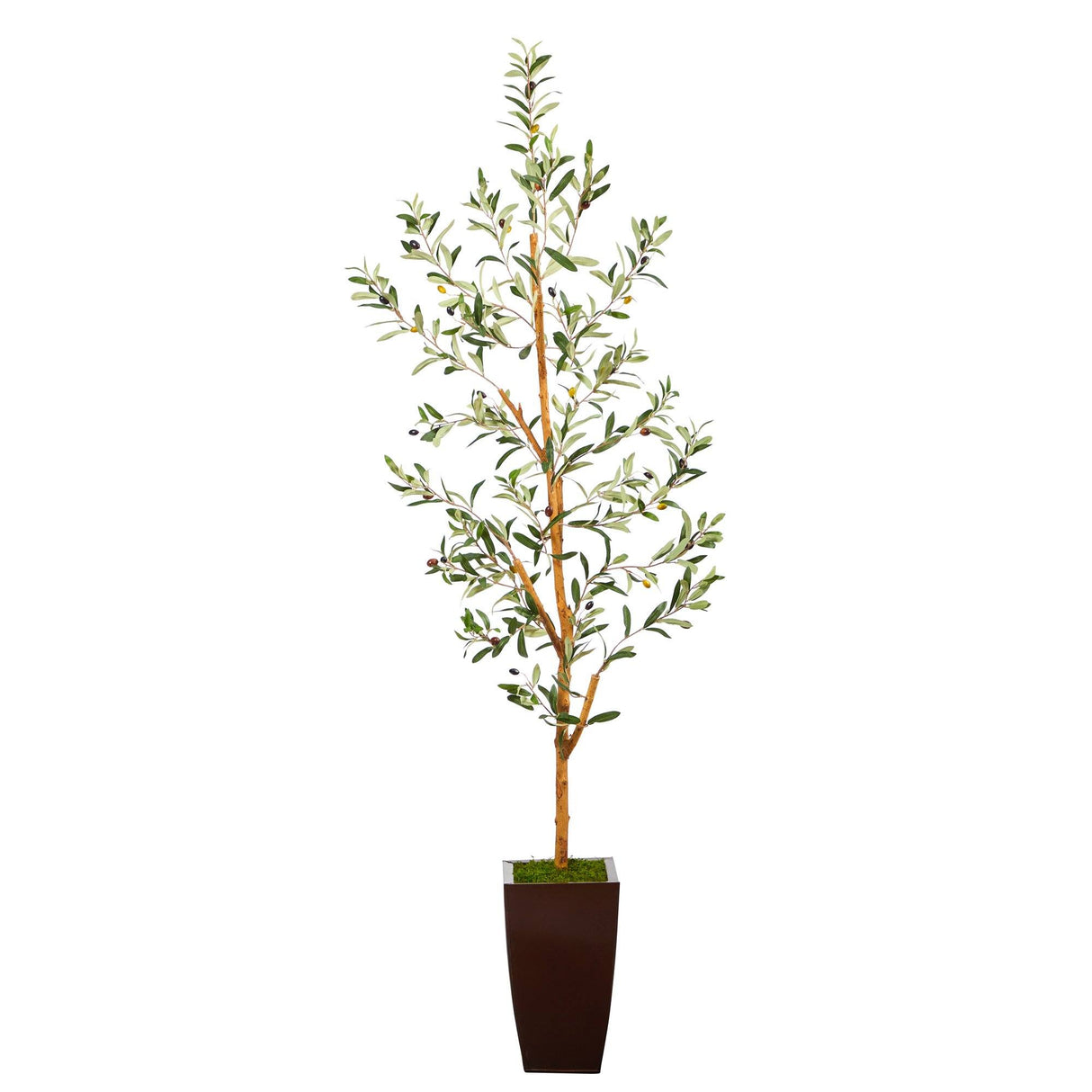 5.5’ Olive Artificial Tree in Bronze Metal Planter-Parc Decor