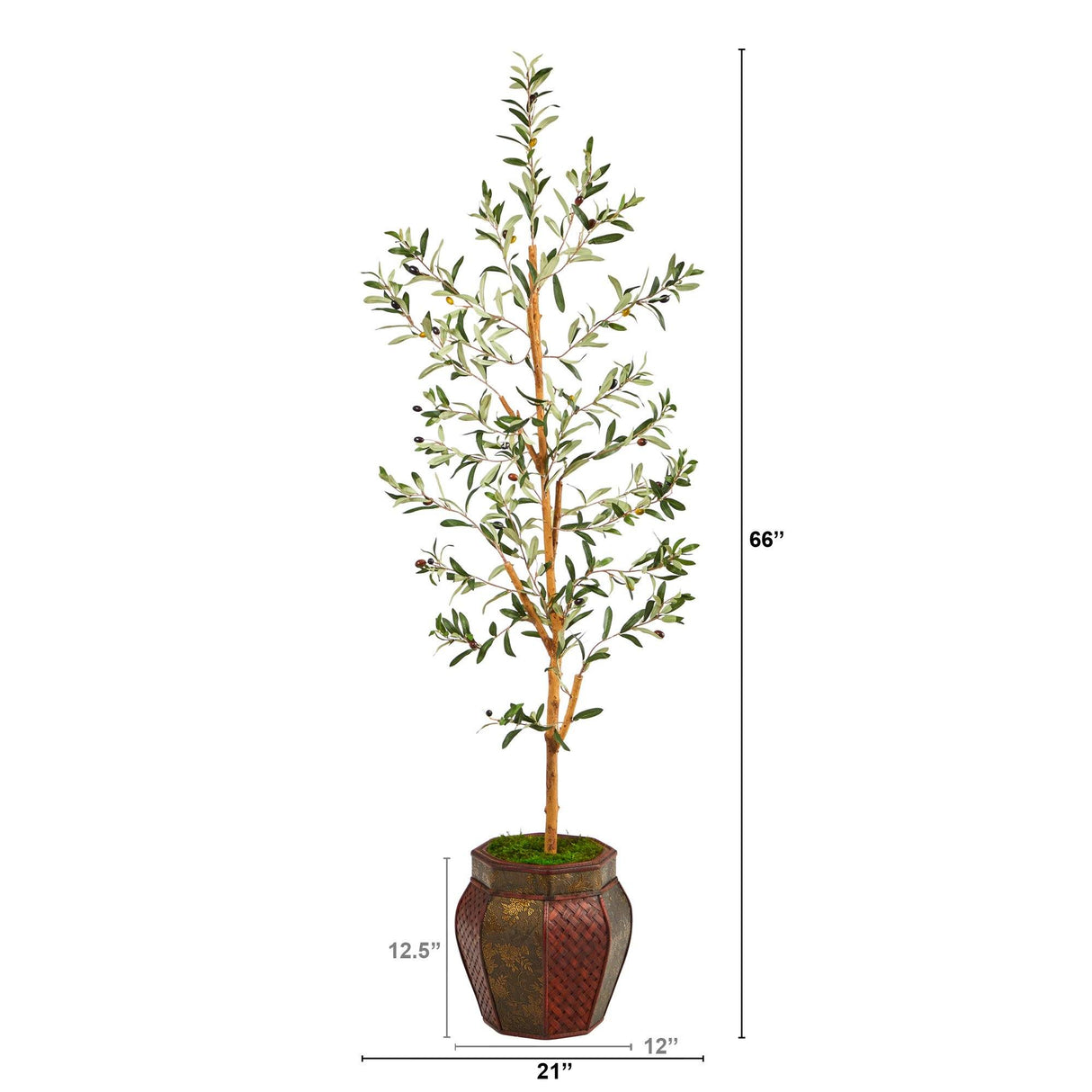 5.5’ Olive Artificial Tree in Decorative Planter-Parc Decor