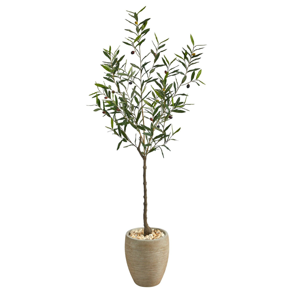 5.5’ Olive Artificial Tree in Sand Colored Planter-Parc Decor