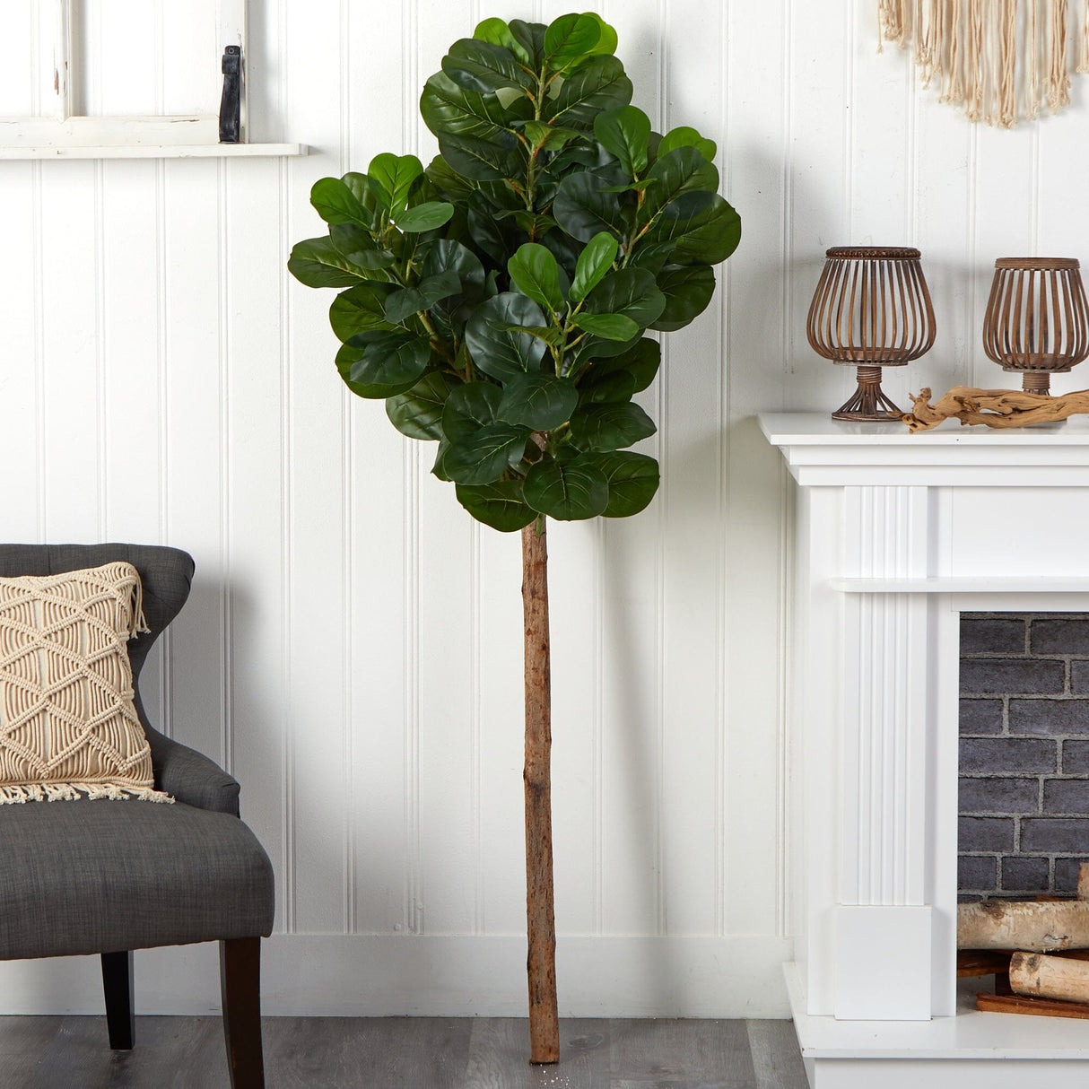 5.5’ Artificial Fiddle Leaf Tree (No Pot)-Tree-Parc Decor