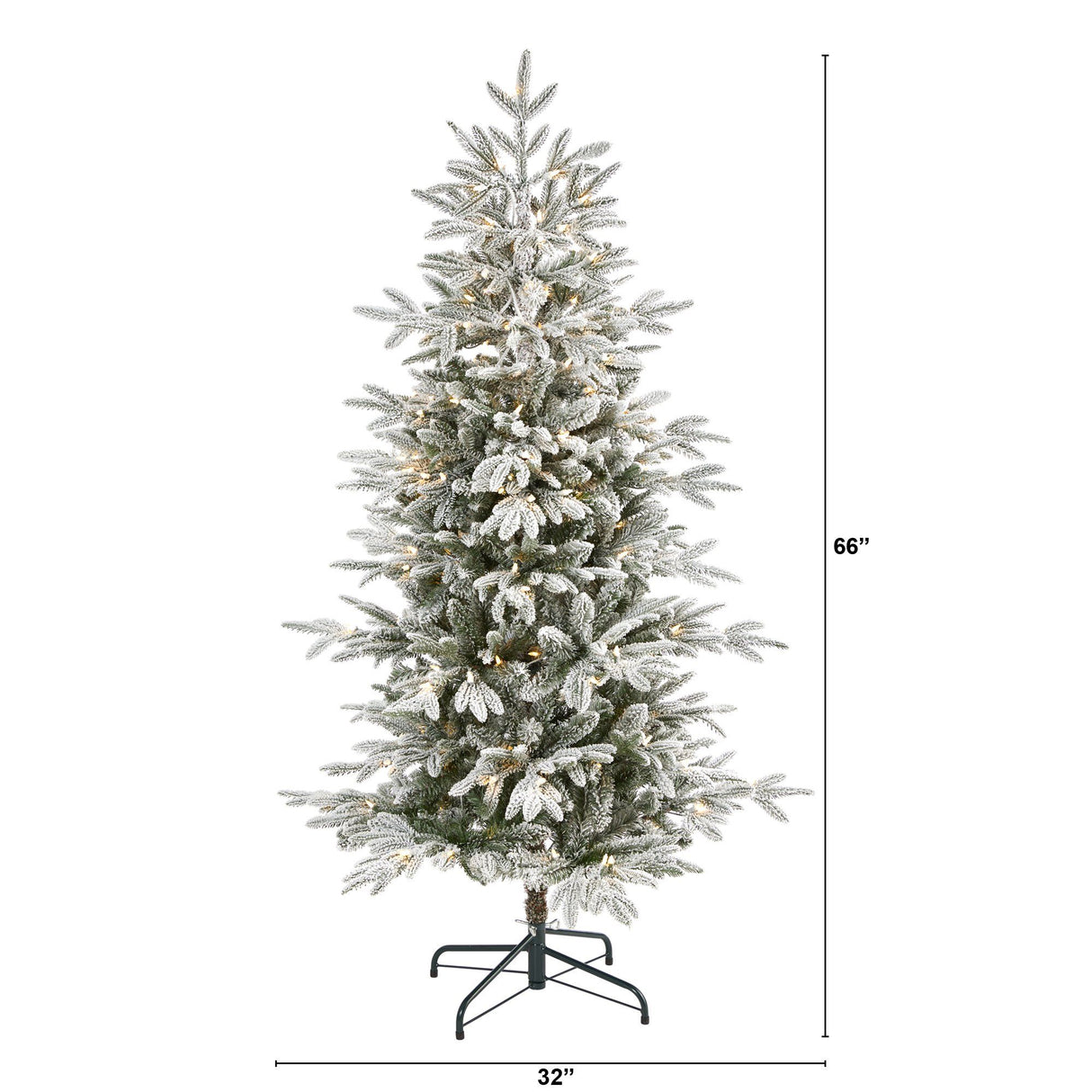 5.5’ Flocked Manchester Spruce Artificial Christmas Tree with 200 Lights and 560 Bendable Branches-Christmas Tree-Parc Decor