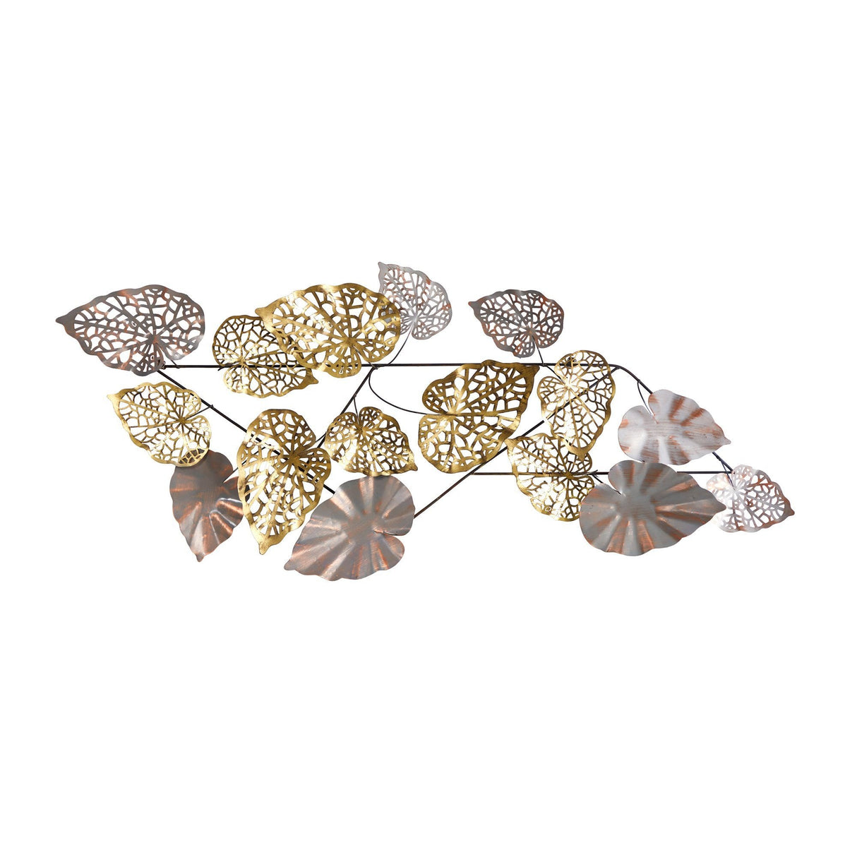 5.5’ x 2’ Scattered Metal Leaves Wall Art Decor-Parc Decor